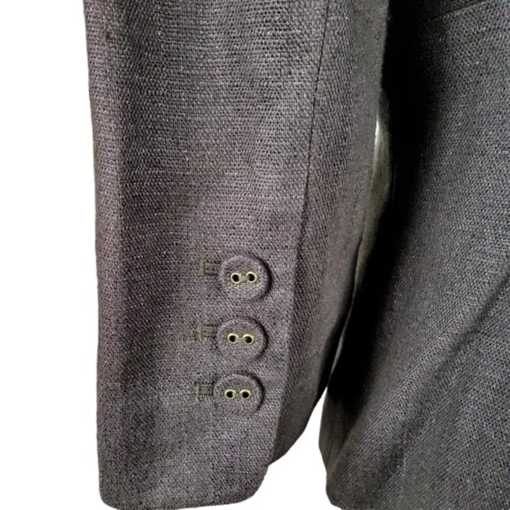 Classiques Entier Sequin Embellished 3/4 Sleeve Blazer Brown Size Small - Picture 4 of 9